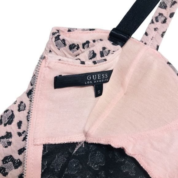 GUESS Leopard Print Sweetheart Bustier Peplum Top Size Small - Picture 6 of 9